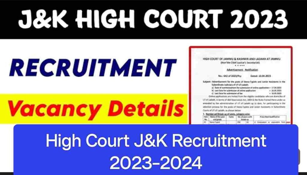 High Court J&K Recruitment 2023–2024