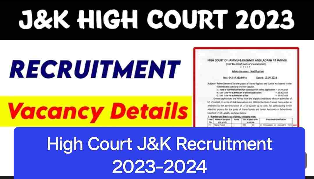 High Court J&K Recruitment 2023–2024