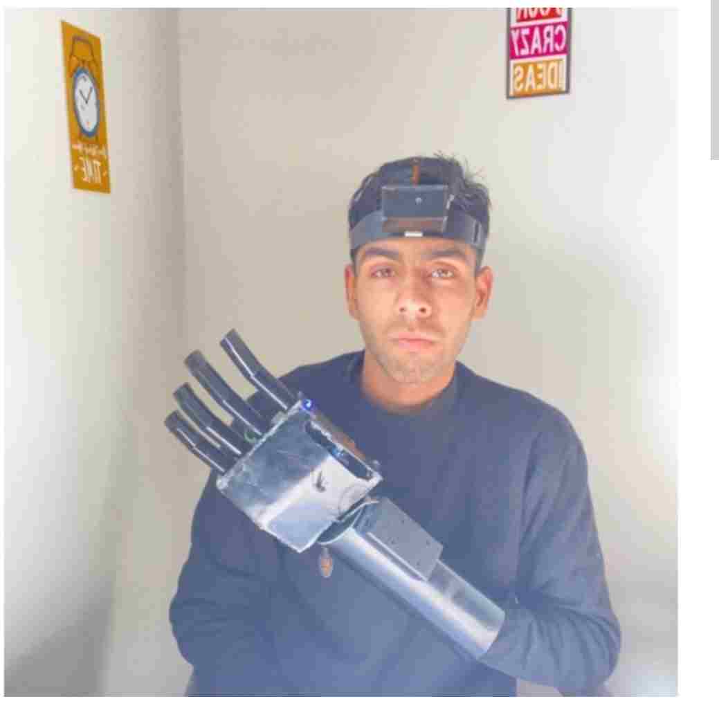 Srinagar Teen Develops Robotic Arm Controlled by Head Movements.