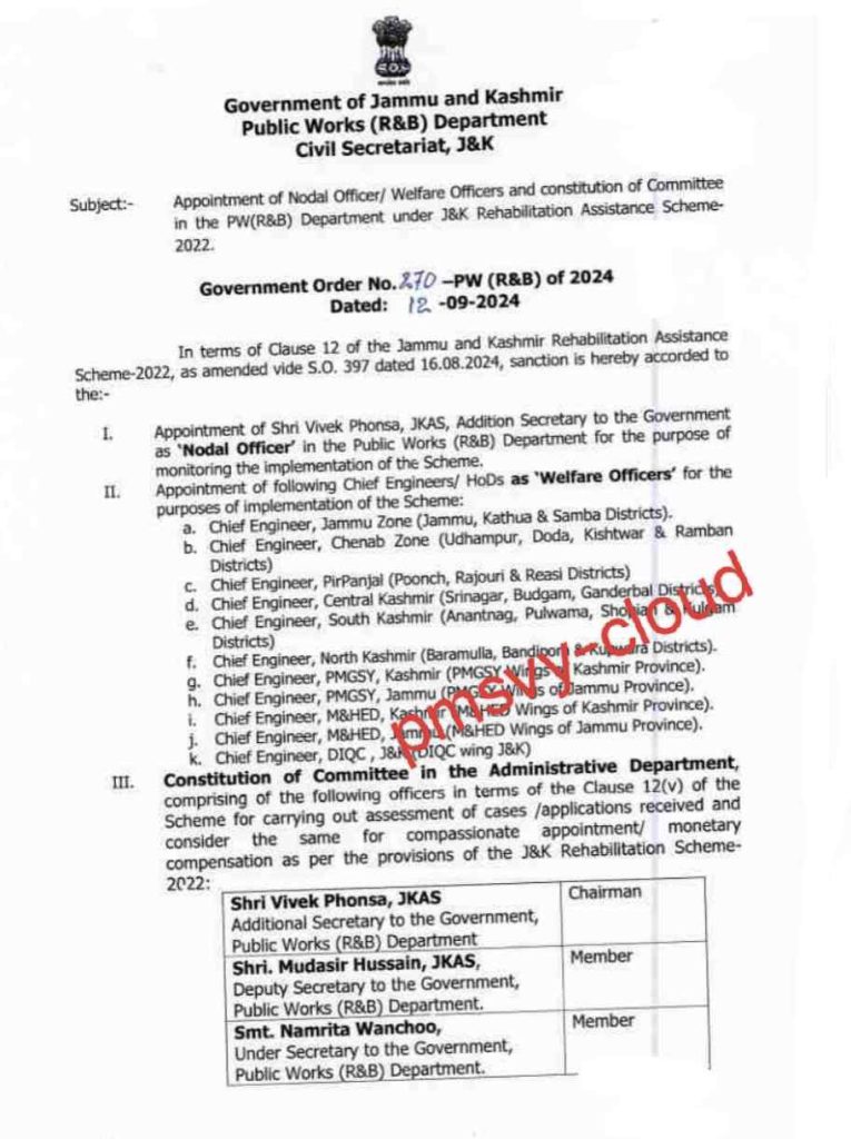 PWD Appoints Nodal and Welfare Officers