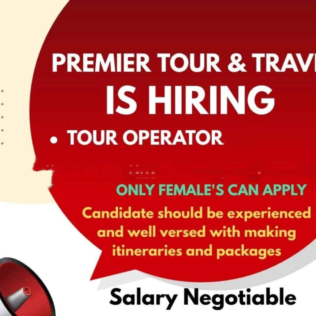 Premier Tour & Travels Srinagar Jobs Vacancy 2024
