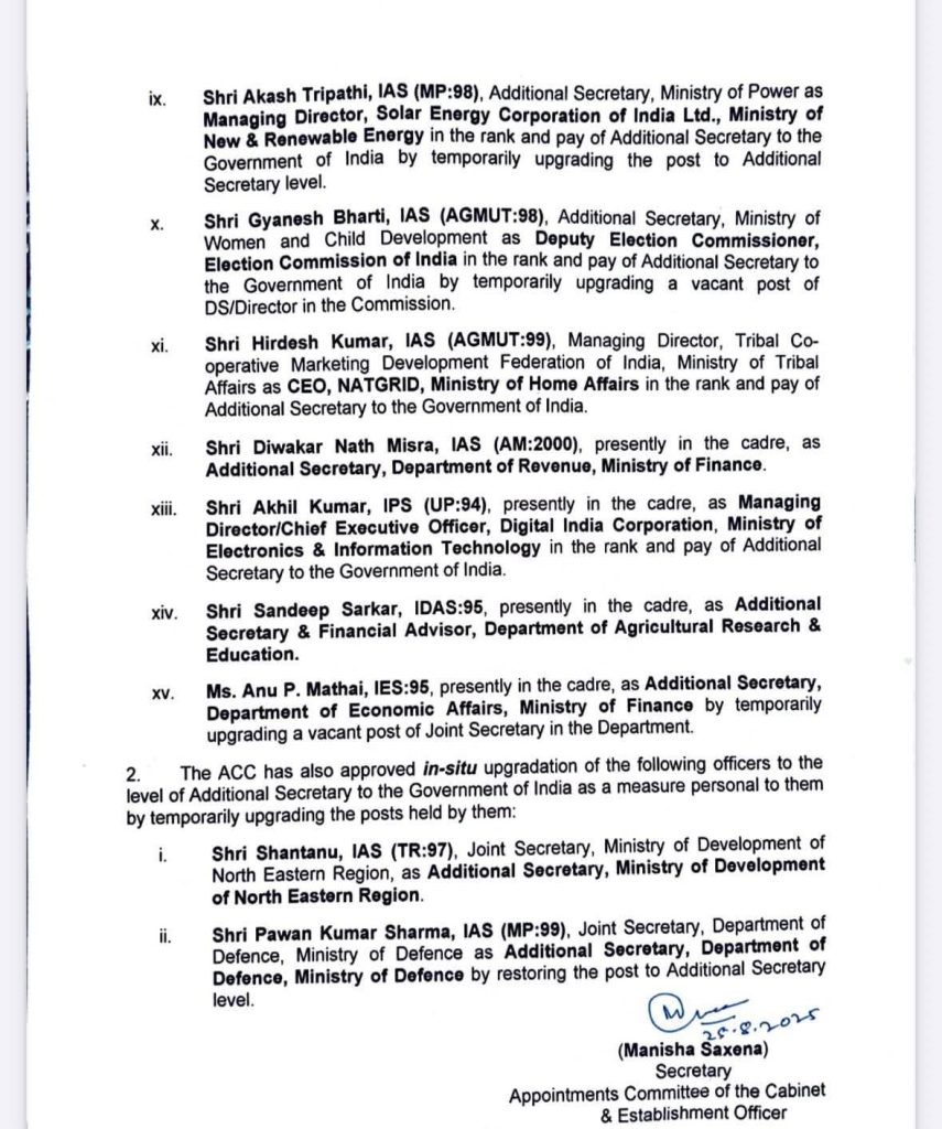 Appointments Committee of the Cabinet (ACC) approves following appointments: